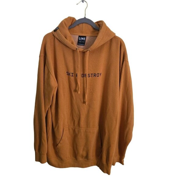 Line Apparel Ski And Destroy 2023 Burnt Orange Oversized Unisex Hoodie Size M - Picture 1 of 6